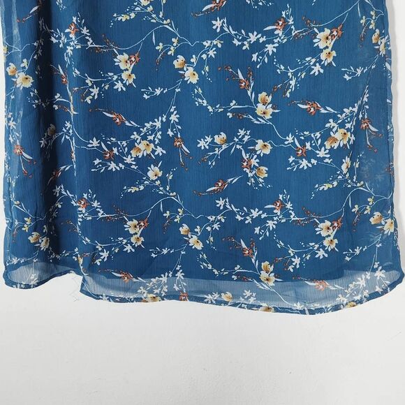 Papermoon Blue Sleeveless Floral Top Size Small NWT Floral Boho Blouse - Picture 3 of 10